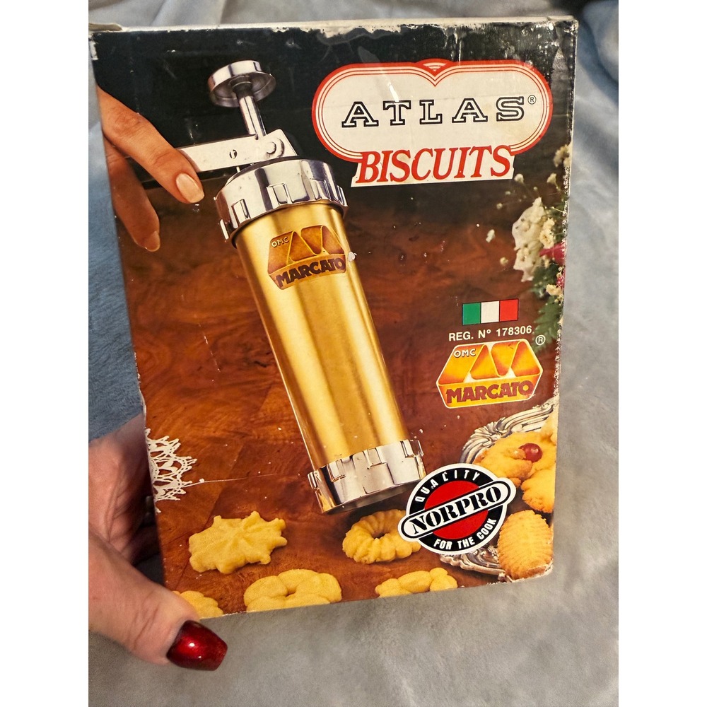Vintage Marcato Atlas Biscuits Cookie Press‎ Set 20 Discs Made in Italy